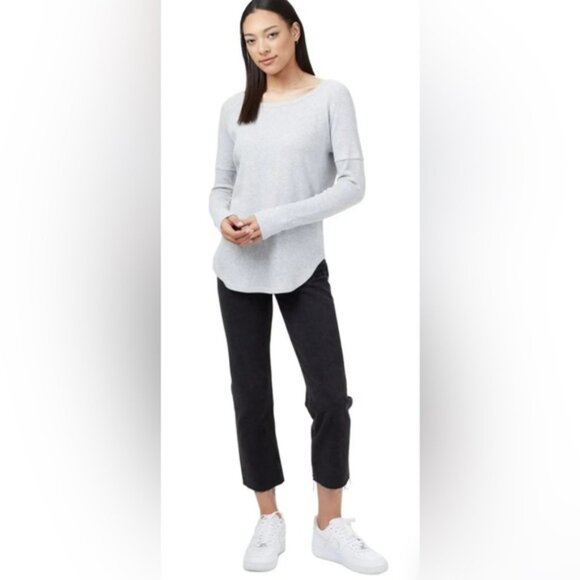 Tentree TreeWaffle Crew Longsleeve White Heather M - Picture 12 of 12